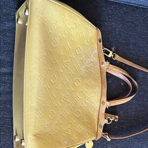 Louis Vuitton Yellow Patent Monogram Tote with Leather Trim